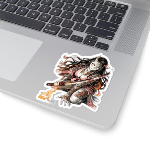 0096 Nezuko Fire Tattoo Tactical Waifu Sticker - Image 5