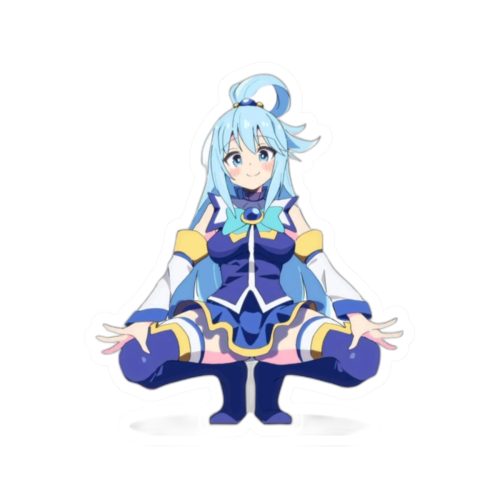 0397 Aqua Lewd Pose Sticker - Image 10