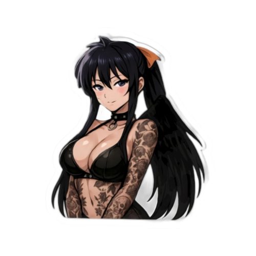 0505 Akeno Himejima Transparent Outdoor Stickers Square 1pc - Image 10