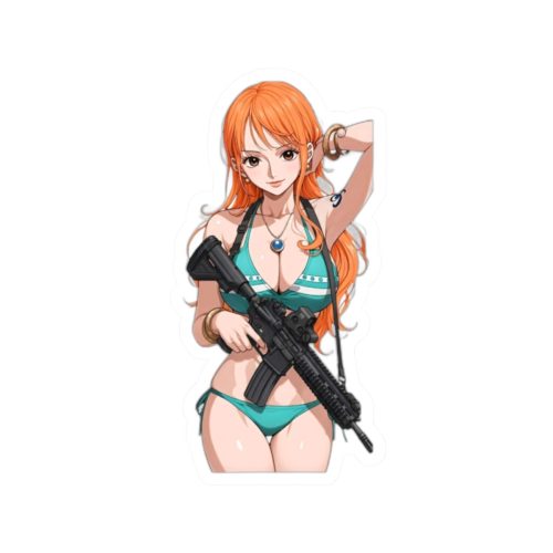 0097 Nami Bikini Tactical Waifu Sticker - Image 4
