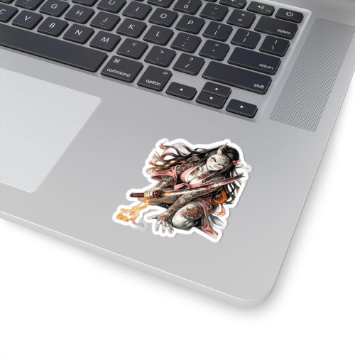 0096 Nezuko Fire Tattoo Tactical Waifu Sticker - Image 2