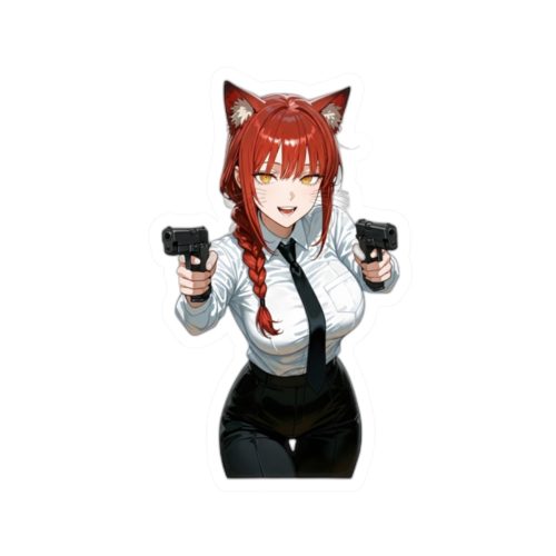 0070 Makima Cosplay Cat Tactical Waifu Sticker - Image 7