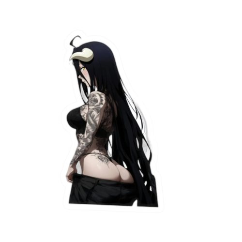 0499 Albedo From Overlord Gothic Tattooed Waifu Sticker - Image 4