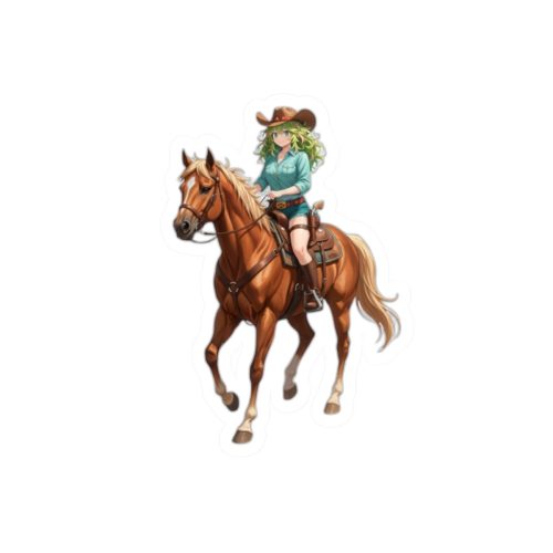 0075 Toru Hagakure Cowboy Horseback Riding Tactical Waifu Sticker - Image 7