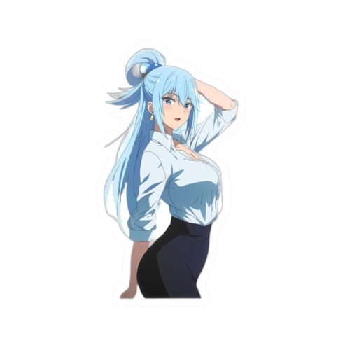 0398 Aqua Confident Business Attire Sticker - Image 7