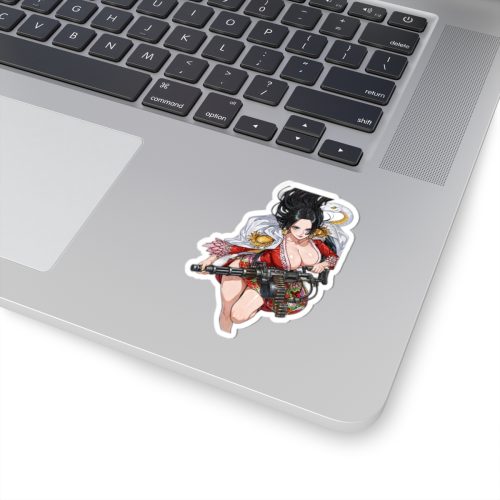 0055 Boa Hancock Machine Gun Tactical Waifu Sticker - Image 2