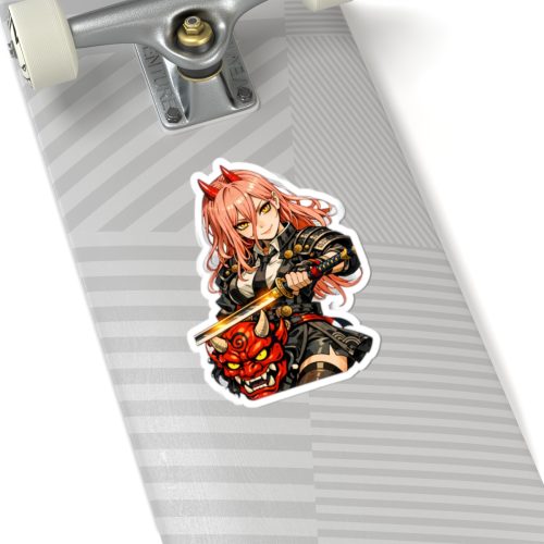 0122 Demon Girl Power Katana Warrior Sticker - Image 8