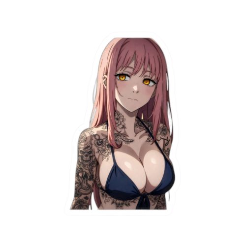 0029 Makima Tattoo Bikini Waifu Sticker - Image 4