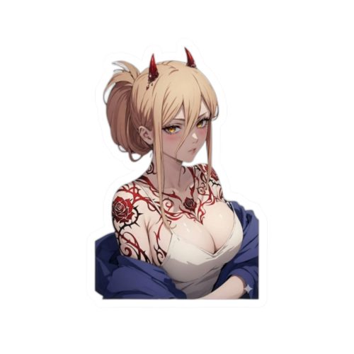 0093 Power Sexy Tattoo Waifu Sticker - Image 4