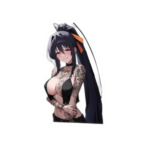 0500 Akeno Himejima Gothic Tattooed Waifu Sticker - Image 10