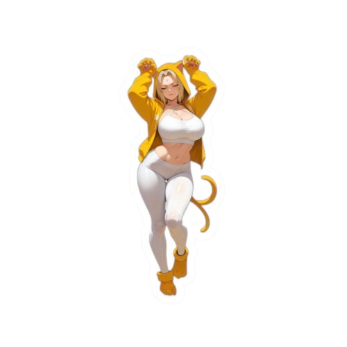 0133 Tsunade Cat Waifu Sticker - Image 1