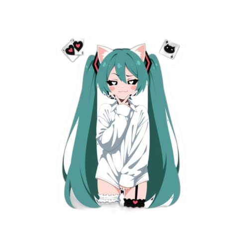 0477 Hatsune Miku Catgirl Cute Anime Sticker - Image 4