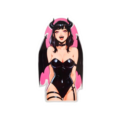 0013 Succubus Ahegao Dark Gothic Sticker - Image 4