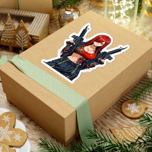 0045 Erza Scarlet Street Style Waifu Sticker - Image 9