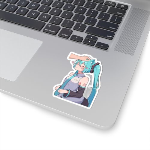 0476 Hatsune Miku Headpat Smiling Catgirl Anime Vinyl Sticker - Image 2