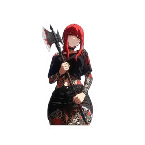 0078 Makima Holding An Axe Tactical Waifu Sticker - Image 10