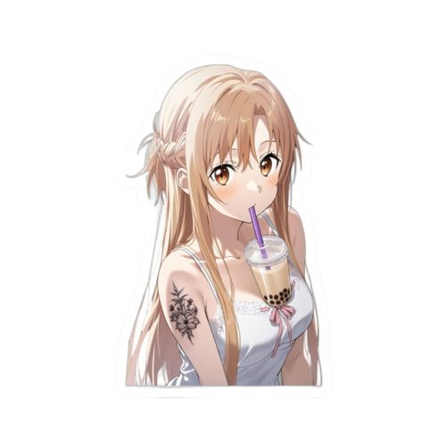 0457 Asuna Milk Tea Floral Tattooed Sticker - Image 7