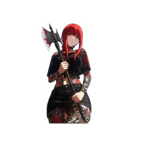0078 Makima Holding An Axe Tactical Waifu Sticker - Image 1