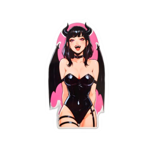 0013 Succubus Ahegao Dark Gothic Sticker - Image 10