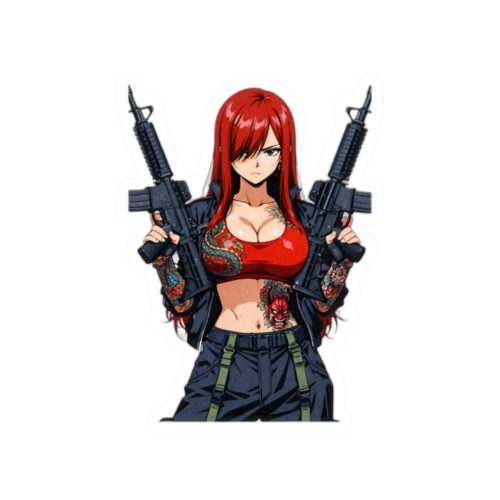 0045 Erza Scarlet Street Style Waifu Sticker - Image 7